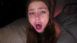 Throat Goat! Extra Sloppy Deep Throat And Fucked With Cum On Face! Spit Play Slut