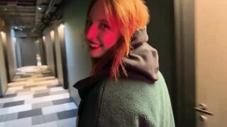 Girl Pickup In Public Elevator Spilled Over Into Hotel Room Sex With Cum In Mouth - Emma Korti