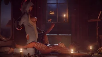 [Tomb Raider] Shy Lara Croft Enjoys Beautiful Lady's Monster Futa Cock On Lonely Halloween Night?❤