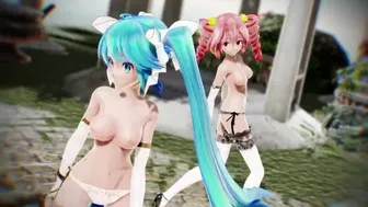 [Mmd] Miku & Teto & Haku [R-18]