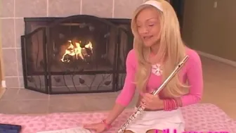 Musical Pussied Teen Slut Shoves Flute In