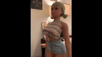 Hot Teen Sex Doll Fucked In Mini Skirt & Pigtails