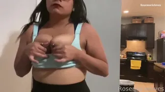 Mommy's Milky Tits Bounce And Squeezed On Treadmill Lactation