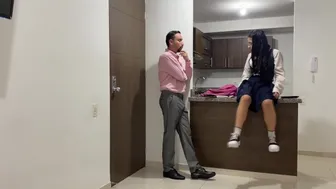 My Stepdad Scolds Me For Not Doing My Homework And I Make Him Very Happy With A Deep Blowjob