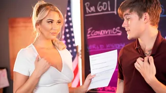 Blonde Teacher Jordan Maxx Wants To Help Her Student Achieve Success… And Erections