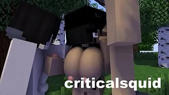 Chick With Huge Tits Takes Two Cocks [Minecraft Animation]