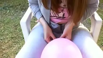 Fetish Balloons Inflated In The Garden And I Make You Excited Like A Pig