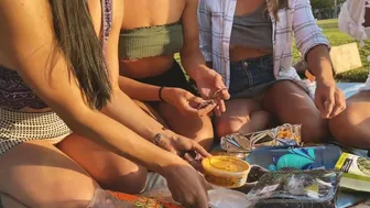 Risky Public Flashing - Picnic In The Park With Friends