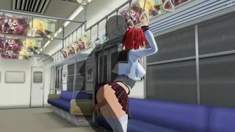 3D Hentai Redhead Schoolgirl Gets Fucked In The Ass In A Train Car