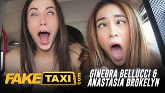 Cheeky Spanish Lesbians Anastasia & Ginebra In Backseat Threesome