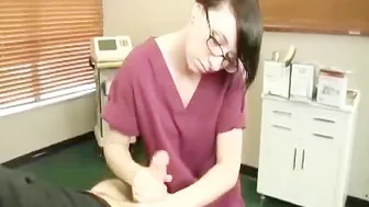 Teen Nurse Jacks Off A Huge Dick