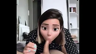 Hottie Swallows Cock And Jumps On It With A Disney Princess Filter