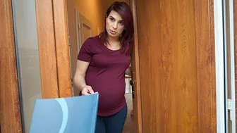 Pregnant Lovely With Red Hair Spreads Legs For The Debt Collector