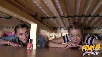 Two Hot Girls Get Stuck Under A Bunk Bed