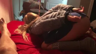 Sexy Blonde Gets Spanked And Touched