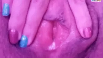 Cyan And Pink With Hairy Pussy Masturbation, With Pussy Cream - Saturno Squirt