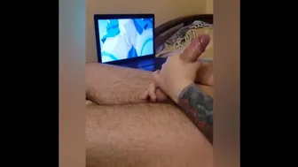 Schoolboy Jerks Off A Big Dick While Watching Hentai Huge Load Pov - Mazarini - Hd