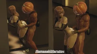 Cute Redhead Girl Cheats Her Boyfriend With Pumpkin Man At Halloween Party - 3D Hentai (Uncensored)