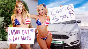 Car Wash Duo Shake Tits And Score Big