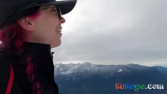 Muscled Milf Sucks In The Mountains