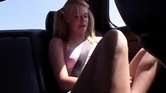 Naughty Little Summer Fingering Yummy Pussy In Car Closeup