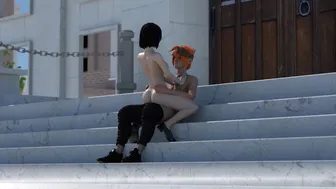 Hentai Students Outdoor School Stairs Fuck