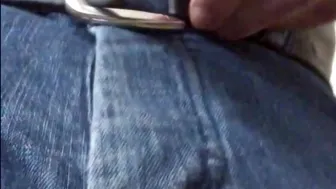 Split Balls Under Jeans