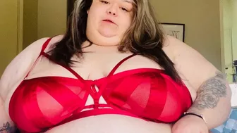 Ssbbw In Sexy Red Lingerie Jiggling And Talking Dirty For You