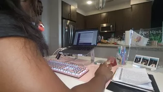 Annoying Boyfriend Farts On Ebony Girlfriend While Trying To Work