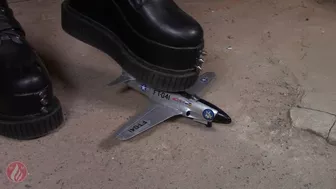 Airplane Model Destroyed With Love (And Boots)