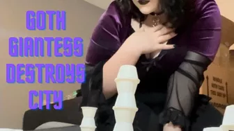 Goth Giantess Destroys City