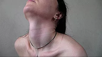 Muscles And Veins On The Neck Are Visible