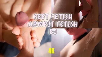 Pov Feet Fetish! Footjob And Cum On Armpit 4K