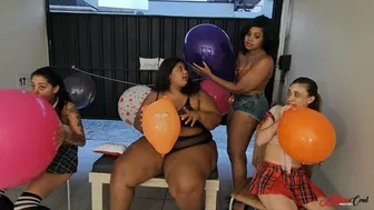 3 Beautiful Girls And 1 Bbw Popping Balloons - With Veronica Lins - Clip 4 Full Hd - Kc 2023