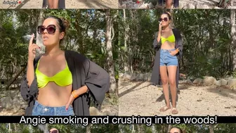 Angie Smoking And Crushing In The Woods! Candid