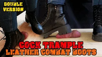 Crushing His Cock In Combat Boots Black Leather - Cbt Bootjob With Tamystarly - (Double Version) - Heeljob, Ballbusting, Femdom, Shoejob, Ball Stomping, Foot Fetish Domination, Footjob, Cock Board, Crush