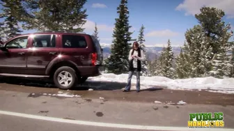 Public Handjobs Brandi De Lafey Strokes A Snowman