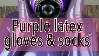 Purple Latex Gloves And Socks