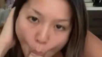 Big Tits Asian Brunette Sucking Big Horny Cock