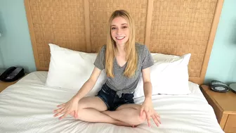 This Super Petite Blonde With A Trimmed Pussy Sucks And Fucks