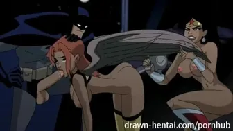 Justice League Hentai - Two Chicks For Batman Dick