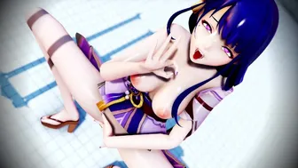 Mmd R18 Raiden Shogun's Female Pig Toilet Dance 3D Hentai Erotic And Seductive