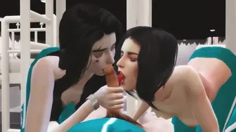 Korean Foursome Orgy - Squid Game Themed Sex Scene - 3D Hentai Part 1