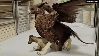 Hardcore Furry Gryphon Blowjob