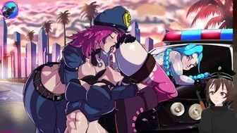 Vi Jinx E Caitlyn Tendo Uma Orgia Pública Lésbica