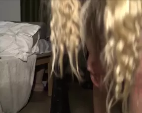 Sexy Blonde Wrecks The Butt With Huge Come Dildo