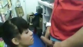 Store Clerk Gets A Blowjob At Work