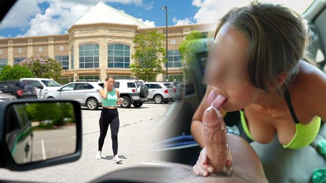 Naughty Gym Chick Gives Bj To Stranger In Public Parking Lot For Cash