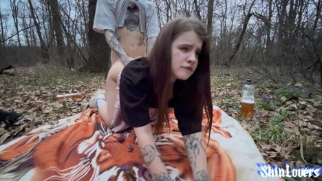 Skinlovers Begs To Be Fucked Hard In The Woods And Begs For A Cumshot On Her Face