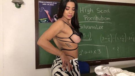 Silvanalee Helps Her Student With His Notes By Fucking Him Hard In A Classroom